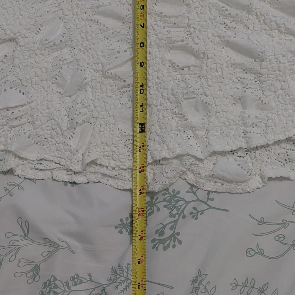 Finesse Teya White lace pattern Eyelet Flowy mini Skirt Cottagecore Coastal Med - Picture 9 of 12